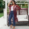 Anna-Kaci Women's Plus Size Lace Cardigan Short Sleeve Open Front Floral Crochet Long Duster - 4 of 4