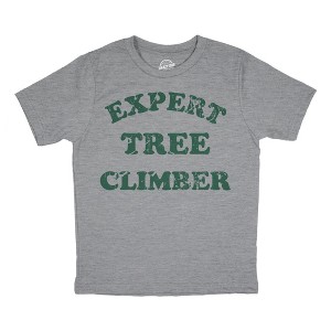 Youth Expert Tree Climber T Shirt Funny Adventurous Exploring Tee For Kids - Crazy Dog Youth T Shirt - 1 of 4