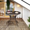 Patio Bistro Table, Outdoor Round Cast Aluminum Bistro Table, Small Metal Cafe Table,Bronze - 4 of 4