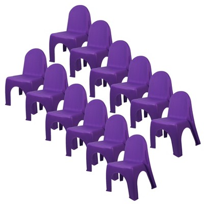 Romanoff Kid's Stacking Chairs, Brite Purple, Pack of 12