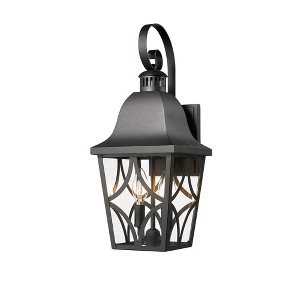 Maggift Outdoor Wall Light Fixtures, Waterproof Exterior Wall Sconce Porch Lights with Clear Glass, Black, 8.25"*7.50"*18.13" - 1 of 4