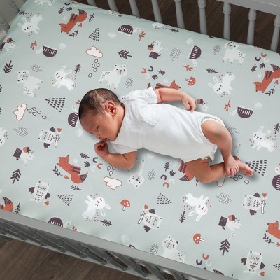 Gray Microfiber Reversible Animal Alphabet Toddler Quilt Set