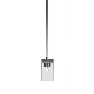 Toltec Lighting Nouvelle 1 - Light Pendant in  Graphite with 4" Square Clear Bubble Shade - 1 of 1