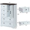 Farmhouse 47.2 '' H 5 Drawer Bedroom Dresser with Door, Wood Rustic Tall Chest of Drawers for Bedroom, Closet Storage for Bedroom - 2 of 4