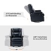Favonius Genuine Leather Swivel Rocker Recliner with Nailhead Trim for Bedroom and Living Room, Set of 2 | ARTFUL LIVING DESIGN - 4 of 4