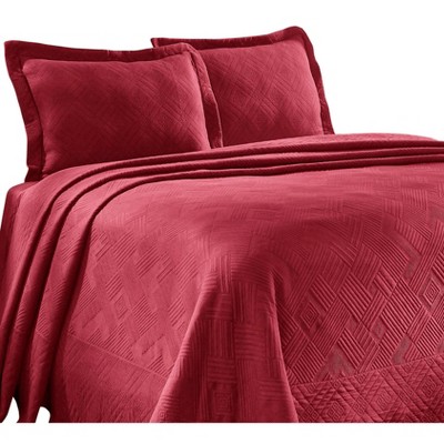 Geometric Fret Cotton Matelasse Decorative Bedspread and Pillow Sham Set by Blue Nile Mills
