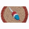 Earth Rugs Red White Blue Buoy Printed Coaster – 5"x5" Hand-Stenciled Nautical Jute, Coastal Decor Accent - 3 of 3