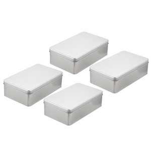 Unique Bargains Metal Portable Storage Tin Box Container 4 Pcs - 1 of 4