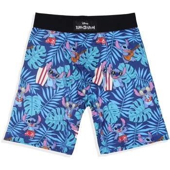 Disney Men's Lilo And Stitch Ukulele And Surf Boxers Boxer Briefs Underwear Blue