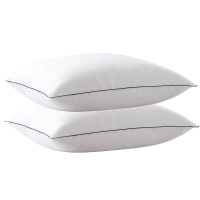 Standard White Hypoallergenic Microfiber Bed Pillow 2-Pack
