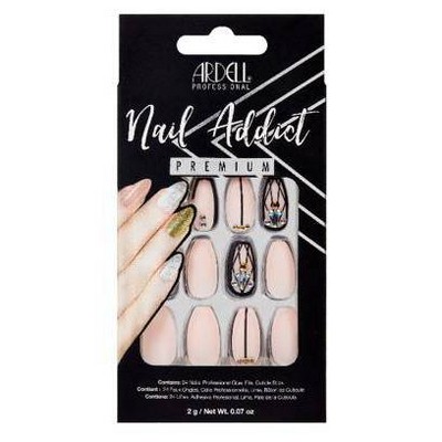 Ardell Nail Addict Blush False Nails Geometric Crystals - 24ct