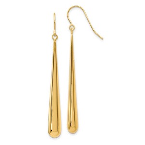 Black Bow Jewelry 14k Yellow Gold Long Polished Teardrop Dangle Earrings, 52mm (2 Inch) - 1 of 4