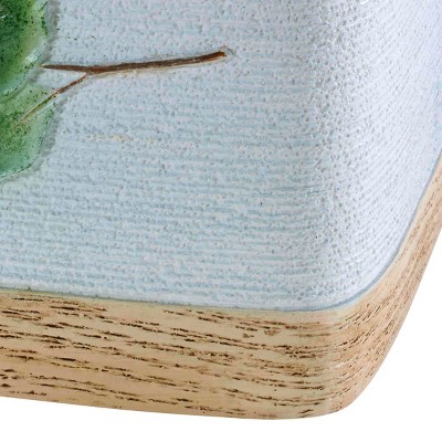 Multicolor Ombre Floral Resin Wastebasket