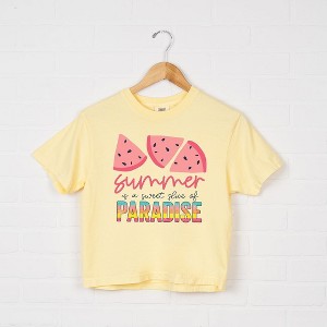 Simply Sage Market Women's Summer Is A Sweet Slice Of Paradise Short Sleeve Relaxed Fit Cropped Tee - 1 of 3