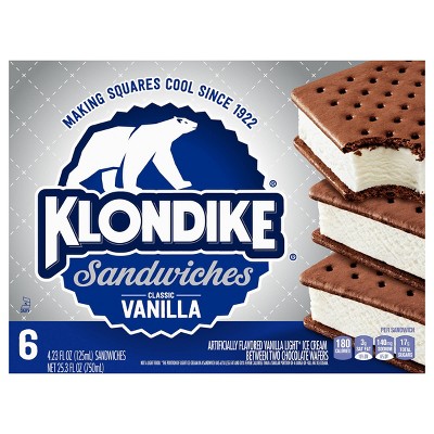 Klondike Vanilla Ice Cream Sandwich - 6ct