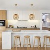 PAKOKULA 1-Light Gold Dome Pendant Light with Double Tier Open Metal Cage Mesh Shade - 3 of 4