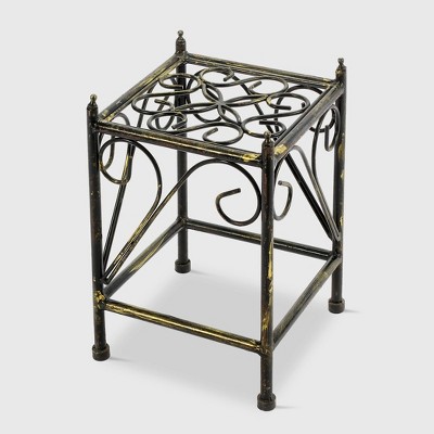 Small Square Iron Plant Stand Black/Gold - Ore International
