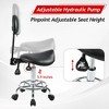 Lycvki Ergonomic Adjustable Saddle Rolling Stool with Back Support with Foot Rest - 4 of 4
