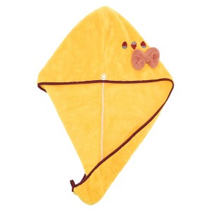 Unique Bargains Women Soft Strawberry Bow Hair Towel 1 Pc - 1 of 3