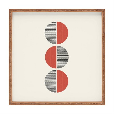 17" Wood Showmemars Minimalist Circles Large Square Tray - society6