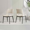 MAYEERTY Modern Minimalist PU Leather Dining Chairs Set of 2 Backrest Metal Legs for Resturtants Kitchens Office White - 2 of 4