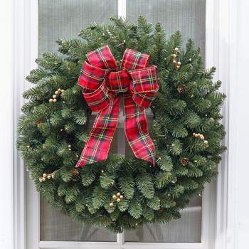 BrylaneHome Large Pre-Lit Double-Sided Wreath Christmas Wreath