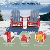 WestinTrends Azura Outdoor HDPE Adirondack Chairs With Connecting Table Tray (Set of 2), Navy Blue - 3 of 4