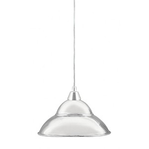 Toltec Lighting Any 1 - Light Pendant in  Chrome with 13” Chrome Double Bubble Metal Shade Shade - 1 of 1