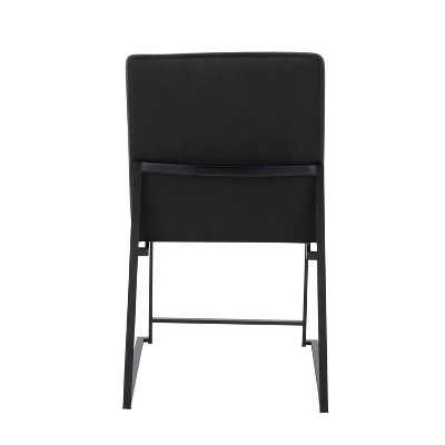 Elegant High Back Fuji Dining Chairs in Black Velvet and Steel
