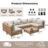 Maggift Patio Seating Sets, Transform Your Backyard into a Retreat, Designed for Relaxation and Style, Beige, 109.1"*54.5"*25.4" - 4 of 4