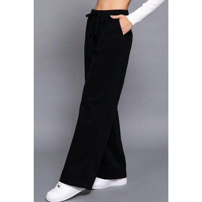 Women's Elastic Waist Ribbed Pants - Active Basic