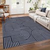 Modern Washable Area Rug, Geometric Pattern Throw Carpet with Non Slip Backing, Low Pile Stain Resistant Floor Carpet for Living Room - 2 of 4