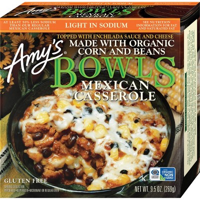 Amy's Gluten Free Frozen Light in Sodium Organic Mexican Casserole Bowl - 9.5oz