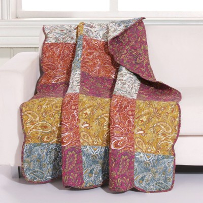 Greenland Home Fashions 1809BTHR Paisley Slumber Spice Throw, 50x60 Inches