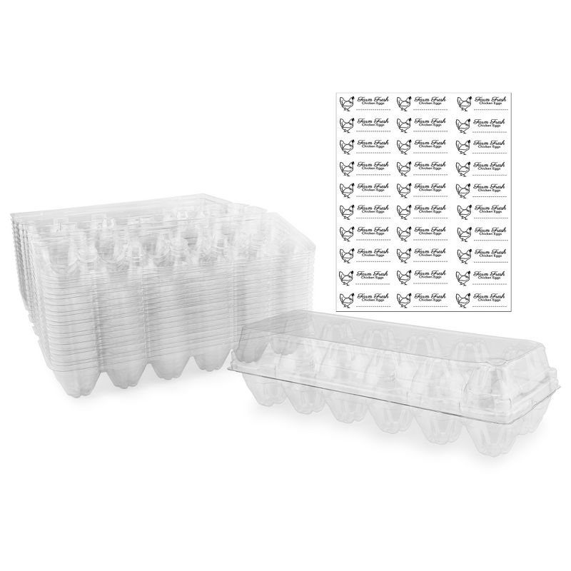 Cornucopia Brands Clear Plastic Egg Cartons, 20pk; Tri-Fold Containers for One Dozen Eggs, 1 of 9