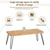 NicBex Modern Rectangle Coffee Table with Wood Finish,Chevron Pattern & Metal Hairpin Legs,Center Table for Living Room - 3 of 4