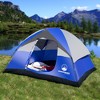 6-Person Family Camping Tent – Rebel Bay Water-Resistant Dome Shelter with Removable Rain Fly and Carry Bag – Camping Gear by Wakeman Outdoors (Blue) - 2 of 4