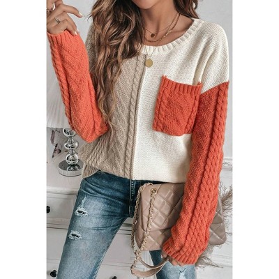Women's Blocks Of Fall Knit Sweaters - Shiying Fashion
