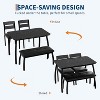 4-Piece Industrial Dining Set, Wooden Kitchen Table with Upholstered Bench & 2 Cushioned Chairs, Compact Dinette for Apartments, Kitchen, Studio - 2 of 4