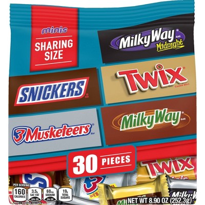 Snickers, Twix, Milky Way & 3 Musketeers Milk & Dark Chocolates Variety Pack - 30ct