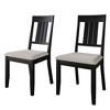 ChaletPosh Wooden Dining Chair With Warm Grey Cover (Set of 2) - 2 of 4