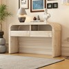 VYNXARIA Console Tables - 52in Natural Wood Wash Entryway Table with Curved Design, Retro Sofa Table with Storage - 3 of 4