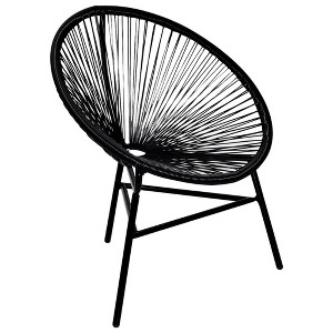 Chair Black Poly Rattan Standard Durable Chair Oval vidaXL - 1 of 4