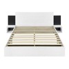 Okak Queen Floating Platform Bed Frame with Bedside Nightstand Bed with LED Lights Strong Wood Slats No Springs Required Easy to Assemble, White - 3 of 4