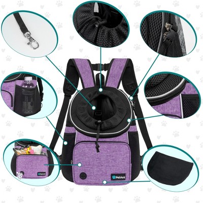 Large Heather Purple Soft Sided Airline Approved Pet Carrier Backpack