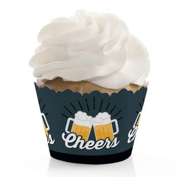 Big Dot of Happiness Cheers and Beers Happy Birthday - Birthday Party Decorations - Party Cupcake Wrappers - Set of 12