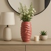 Modern Textured Vase with Woven Pattern for Living Room Decor - Decorative Flower Vase for Bedroom, Home Accent, and Office Décor - 3 of 4