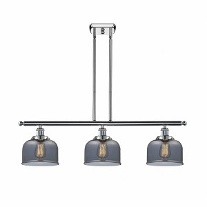 Bell - 3 Light Stem Hung Island In Industrial Style-11 Inches Tall and 36 Inches Wide - 1 of 1