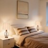 LNC Flabellum 25.5-in Polished Gold Table Lamp with Clear Ripple Glass and Fabric Shade, Modern - 4 of 4
