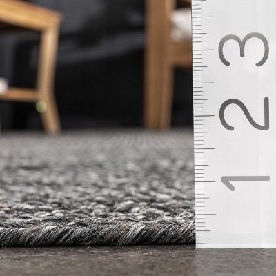 Charcoal Braided Oval 4' x 6' Synthetic Rug